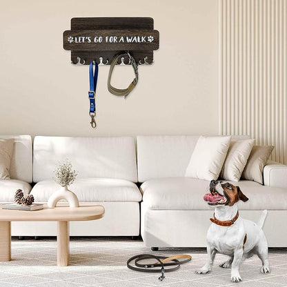 Dog Leash Holder for Wall, Convenient Storage Dog Leash Hook, Keep Leashes Organized, Brown