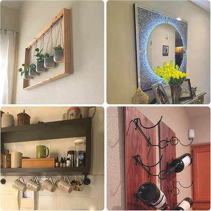 16"-6 Pairs French Cleat Hanger,Z-Hanger Picture Hanging Kit,Wall Mounting Brackets Cleat Picture Hanger Kit Z Bar Clips for Hanger Supports 60 lbs,Z Bar Hanger for Pictures,Mirrors,and Art