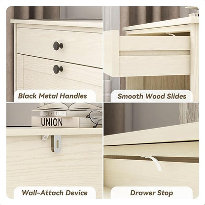 Shoe Cabinet with 2 Flip Drawers, Slim Freestanding Hidden Shoe Organizer with Drawer, Pet-Proof Shoe Storage Cabinet for Entryway Living Room Behind The Door, Light Oak