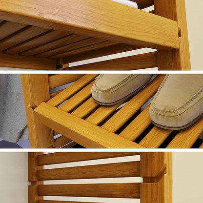 Wood Closet Organizer System with Shelves, 4 Drawers, Door & Hanging Rods - Wall Mounted Walk-in – Honey Maple Finish