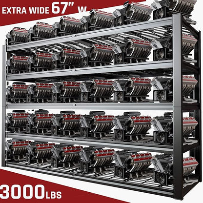 67" W Garage Shelving Heavy Duty, 18" D Garage Shelves, 78" H Adjustable Storage Shelving Unit, 5 Tier Commercial Metal Shelves for Warehouse, Basement, Shop, 67" W x 18" D x 78" H,2 Pack