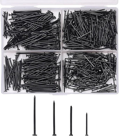 Mr. Pen- Nail Assortment Kit, 600 Pcs, 4 Sizes, Black, Small Nails, Nails for Hanging Pictures, Finishing Nails, Wall Nails for Hanging, Pin Nails, Hardware Nails, Assorted Nails, Galvanized Nails