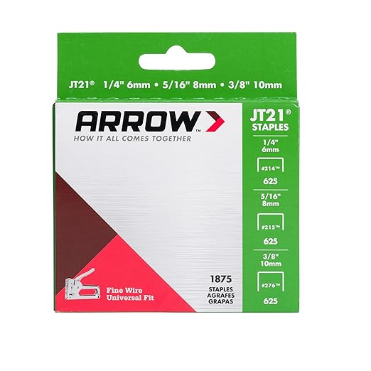 Arrow 21MP1 JT21 Thin Wire Staples Multipack for Staple Guns and Staplers, Use for Upholstery, Crafts,General Repairs, Includes 1/4-Inch, 5/16-Inch, and 3/8-Inch Sizes, 1875 Count,(Packaging May Vary)
