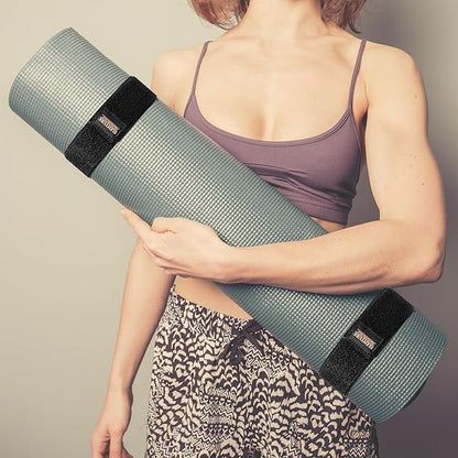 Adjustable Heavy-Duty Yoga Mat Strap - Elastic Bungee Wrap Organizer for Workout, Exercise, and Pilates Mat Storage
