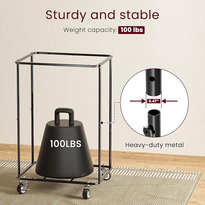 150L Rolling Laundry Basket with Wheels and 2 Removable Bags, Double Laundry Hamper with Lid, 2 Section Large Capacity for Laundry Bedroom Bathroom Dorm, Easy Move & Organize 19.7"x15.7"x31.9", White
