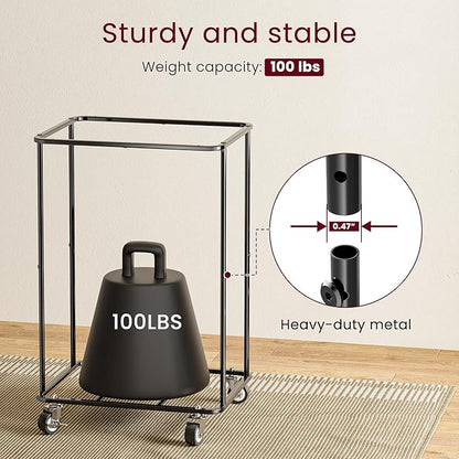 150L Rolling Laundry Basket with Wheels and 2 Removable Bags, Double Laundry Hamper with Lid, 2 Section Large Capacity for Laundry Bedroom Bathroom Dorm, Easy Move & Organize 19.7"x15.7"x31.9", White
