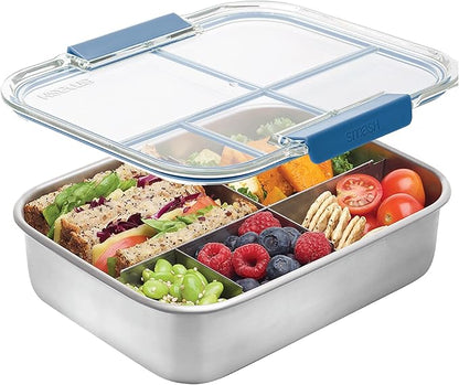 Smash Stainless Steel Bento Lunch Box, 5 Compartments, Blue, 47.3 fl oz