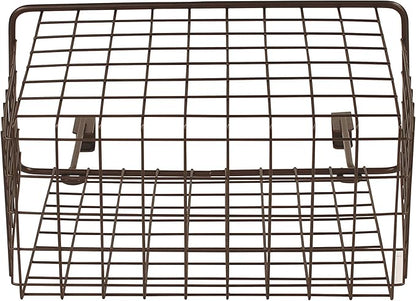 Spectrum Large Over Cabinet Door Organizer Bronze Wire Storage Basket for Kitchen Bathroom, Steel Hanging Cabinet Storage Organizer Basket Design Fits 0.75 Inch Cabinet Doors