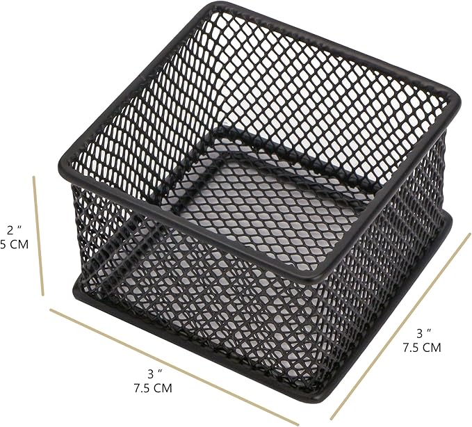 Annova Mesh Stackable Drawer Cabinet and Shelf Organizer Bins Storage Basket School Office Supply Holder Tray- Set of 2 (Black, 3x3x2 Inch)