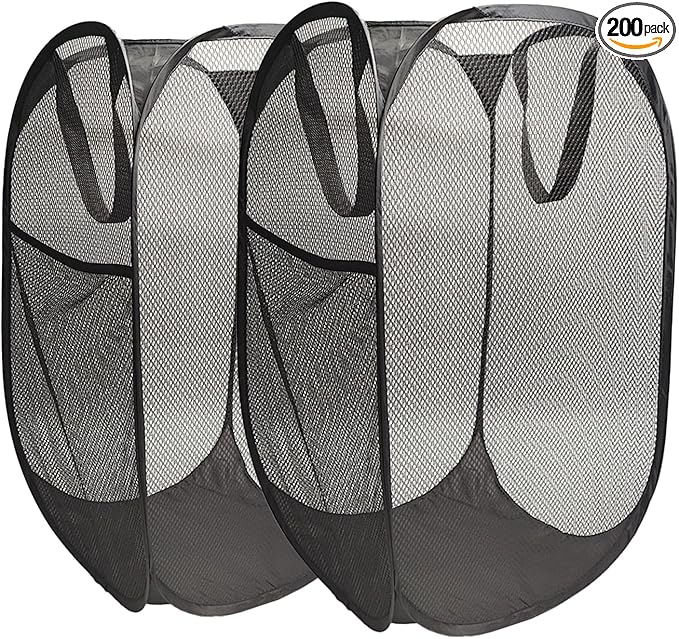 The upgraded pop-up laundry basket features a breathable side pocket mesh design, making it ideal for rooms, apartments, dormitories, travel, business trips, and children's storage(2, Black)