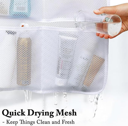 Mesh Shower Caddy Hanging, Quick-Drying Shower Organizer with 7 Pockets, Portable Bathroom Organizers and Storage for Shampoo, Soap, Loofah, Travel, and Cruise Essentials