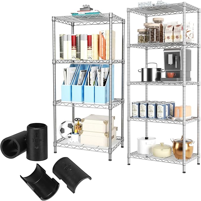 50 Pack Wire Shelf Clips Wire Shelf Locking Clips for 1 in. Posts 25 Pairs of Black Shelf Sleeves, Replacement Plastic Accessory Parts for Wire Shelving Systems