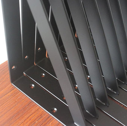 4 Pack L10 x H 8" Black Heavy Duty Shelf Brackets with Screws Metal Shelf Brackets Shelf Support Angle Brackets for Shelves L Brackets Heavy Duty Floating Shelf