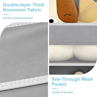 LAMU 5-Tier Over The Door Organizer Hanging, Swing - Proof Closet Behind Door Storage for Baby Clothes, Back of Door Organizers for Bedroom, Nursery and Bathroom, Grey, 2 Pack