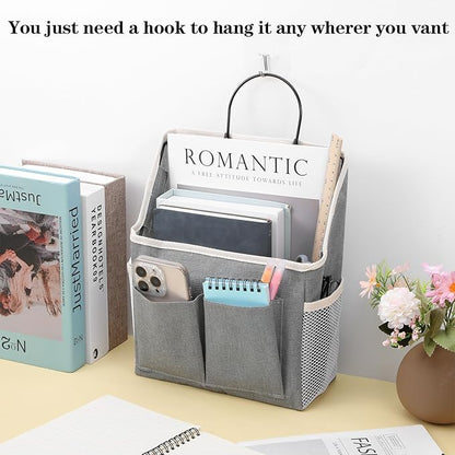 Wall Hanging Storage Bag Cotton Linen Hanging Storage Basket with Pockets Over the Door Organizer Wall File Organizers Desktop Organizer Basket For Kitchen Bedroom Bathroom Office Camper