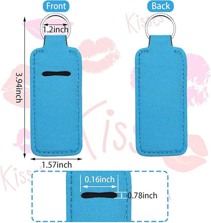 Yisong 40/60/ 80 Pack Lipstick Holder Keychains Bulk Neoprene Lip Balm Holder Keychain Lip Gloss Sleeve Pocket Women Presents