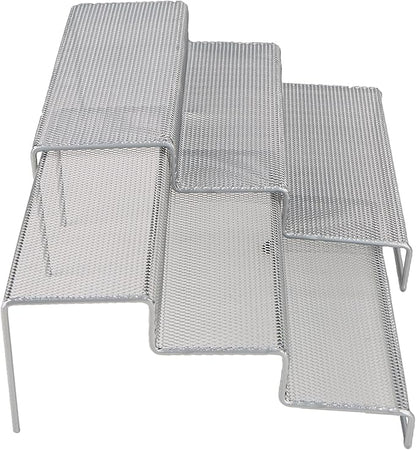 Mind Reader 3 Tier Metal Mesh Kitchen Storage Organizer, 2 Pcs, Silver