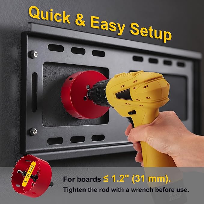 Cord Hider for Wall Mounted TV, in Wall Cable Management Kit for Large Capacity, Wall Cable Hider Behind The Wall, Cable Raceway White Includes Hole Saw Dril Attachment - 2 Pass Locking Brackets