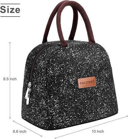 BALORAY Lunch Bag for Women Men Insulated Lunch Box for Adult Reusable Lunch Tote Bag for Work, Picnic or Travel (Black Starry)