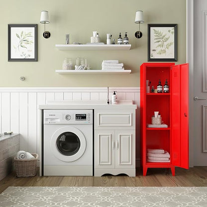 MIOCASA Metal Cabinet Home Office Storage Cabinets with Doors and Shelves Lockable File Cabinet Organizer Coat Lockers for Kids