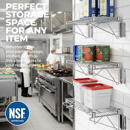 Heavy Duty Chrome Wire Storage Wall Shelf (14" x 60")