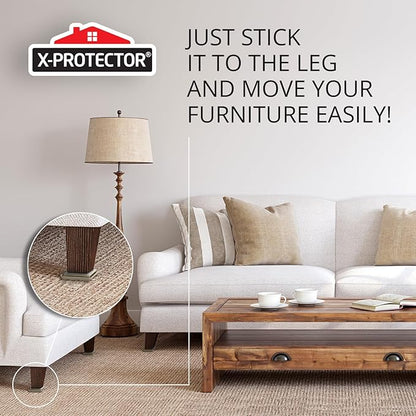 X-PROTECTOR Chair Sliders – 24 pcs 2" Furniture Sliders for Carpet – Self-Adhesive Furniture Moving Pads – Premium Chair Leg Floor Protectors – Slide Effortlessly with Chair Pads & Protect Floors!