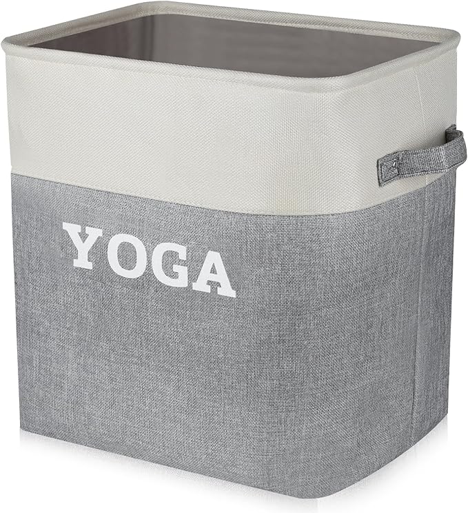 Lukeline Yoga Mat Holder Storage Basket, Home Gym Storage Organizer Yoga Exercise Equipment Storage, Yoga Basket Foam Roller Workout Equipment Storage for Home Exercise and Fitness Gear