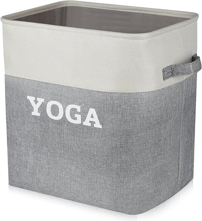 Lukeline Yoga Mat Holder Storage Basket, Home Gym Storage Organizer Yoga Exercise Equipment Storage, Yoga Basket Foam Roller Workout Equipment Storage for Home Exercise and Fitness Gear
