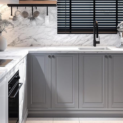 15 Pack Black Cabinet Knobs, 1-1/5 Inch Round Drawer Knobs for Kitchen Cabinets, Dressers & Closet Doors