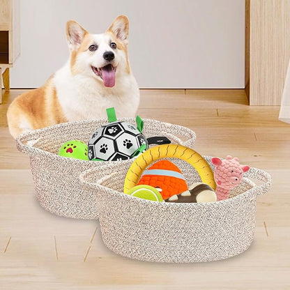 ABenkle Small Woven Easter Basket with Handle, 12x8x5 inches, Durable Storage Basket, Gift Wrap Ready with Ribbon
