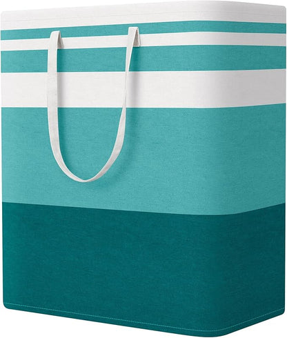 StorageRight Large Collapsible Laundry Basket Hamper with Easy Carry Handles，Freestanding Clothes Hampers for Laundry, Bedroom, Dorm, Towels, Toys, 100L, Green