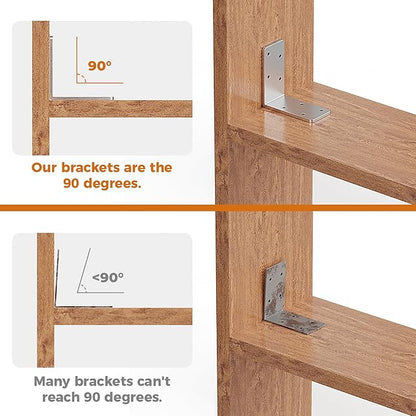 26 Pcs 3"x3"x1.5" L Brackets Heavy Duty, Galvanized Corner Brace for Wood, Angle Iron with Recessed Holes, 90 Degree Angle Bracket for Floating Shelves, Wood Beams, Furniture, Bed
