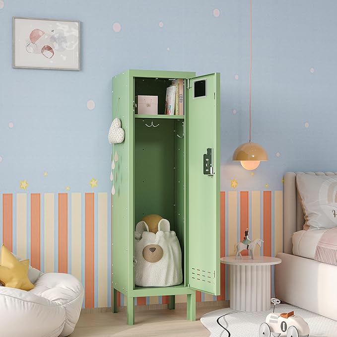 Metal Kids Locker,Metal Cabinet Storage Lockers,Lockable for Employees with Door,54" Height Steel Locker,Lockable Steel Locker for Children's Room, Playroom, School,Gym