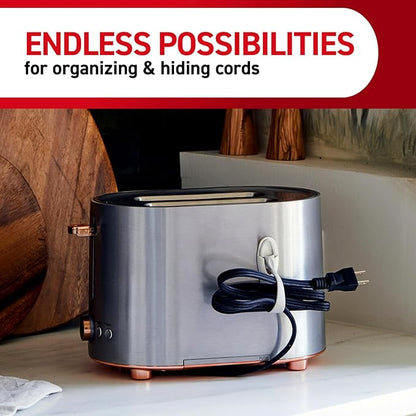 Command Cord Bundlers, Damage-Free Hanging Cord Organizer, No Tools Cord Bundler for Hanging Electrical Cables, 6 Gray Cord Bundlers and 12 Strips