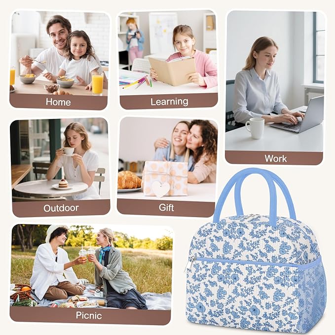 Lunch Bag Lunch Box for Women, Cute Corduroy Insulated Reusable Work Leakproof Simple Adults Large Lunch Boxes Tote Bag Men Cooler Bag