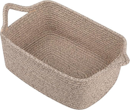 OIAHOMY Woven Basket, Gift Basket Empty with Gift Bags and Ribbons, Rope Baskets for Baby Showers, Storage Baskets with Handles for Nursery, Pet Toy Organizer - Brown