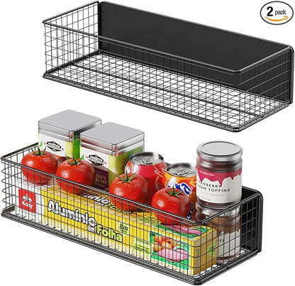 2Pack Magnetic Basket Organizer Holder for Fridge, Magnetic Shelf for Garage, Laundry, Kitchen, Workshop, Cabinet