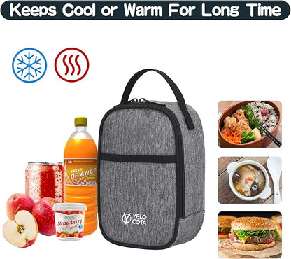 Yelocota Small Insulated Lunch Bag- Snack Bag- Mini Cooler Bag with Handle Buckle for Travel,Work,School(Storage Space below 20oz)- Also Suitable for Pairing with Food Jar