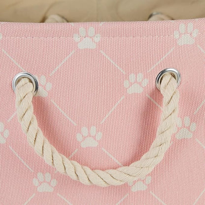 Bone Dry Pet Storage Paw and Bone, Trellis Collection, Small Rectangle, 14x8x9, Pink