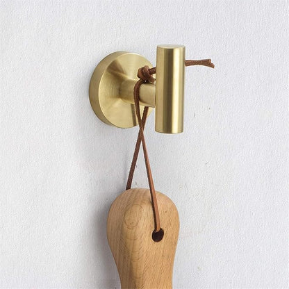 Nolimas Bathroom Towel Hooks SUS 304 Stainless Steel Coat Hook Round Clothes Towel Coat Robe Hook Cabinet Closet Door Sponges Holder for Bath Kitchen Garage Hotel,Wall Mounted,Brushed Gold,2Pack