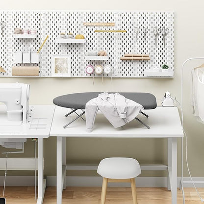 KINGBOARD Tabletop Ironing Board, Small Ironing Boards with Iron Rest, Folding Iron Board, Extra Thick Cover, Portable Tabletop Ironing Board with Non-Slip Feet, 30x12 Black