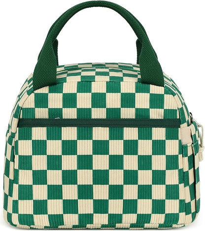Bluboon Lunch Box for Women men Insulated Cute Corduroy Lunch bag, Reusable Cooler Bag for Work, Picnic, Travel