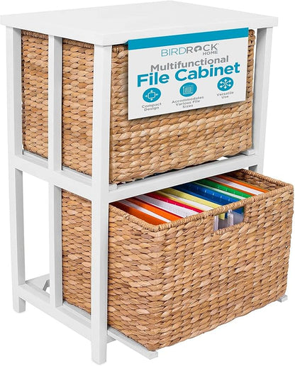 BIRDROCK HOME Havana 2 Tiered File Cubby with Wood top (Natural)
