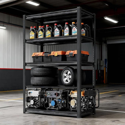 Garage Shelving, Heavy Duty 5-Tier Adjustable Storage Rack, Steel Shelving,3000 lbs Capacity, Industrial Shelves for Heavy Tools and Equipment (5-Tier 72" H x 36" W x 18" D)