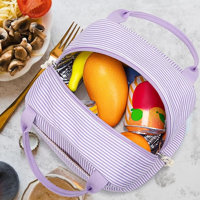 Bluboon Lunch Bag for Women Men Cute Corduroy Lunch Tote Bags Reusable Insulated Lunch Box Large Capacity Reusable Insulated Cooler for Work Picnic or Travel