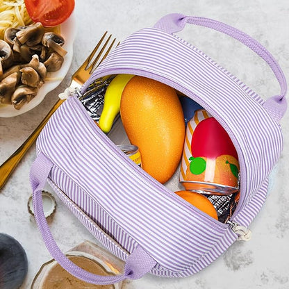 Bluboon Lunch Bag for Women Men Cute Corduroy Lunch Tote Bags Reusable Insulated Lunch Box Large Capacity Reusable Insulated Cooler for Work Picnic or Travel