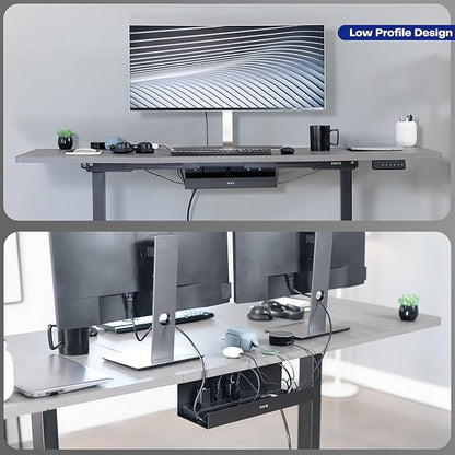VIVO Under Desk 17 inch Extra Deep Cable Management Tray, Power Strip Holder, Cord Organizer, Wire Tamer for Office and Home, Black, DESK-AC16-1C