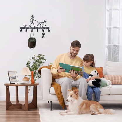 Skull Dog Paw Shaped Wall Mount Leash and Key Hook - Gothic Home Decor Organizer