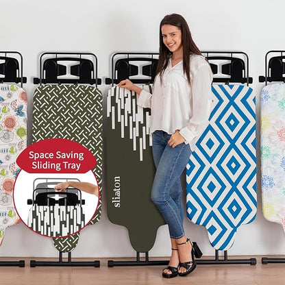 Extra Large Ironing Board with Hang Rail and Iron Rest 64" L x 20" W x 38" H (Large with Sliding Iron Rest)