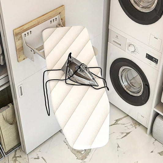 uyoyous Heavy Duty Ironing Board Wall Mounted 37.8x11.8 Inch, Foldable Space-Saving Ironing Holder with Heat Resistant Cover, Perfect for Small Spaces, Home & Laundry Room
